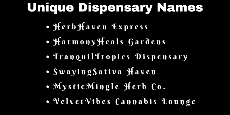 Dispensary Names