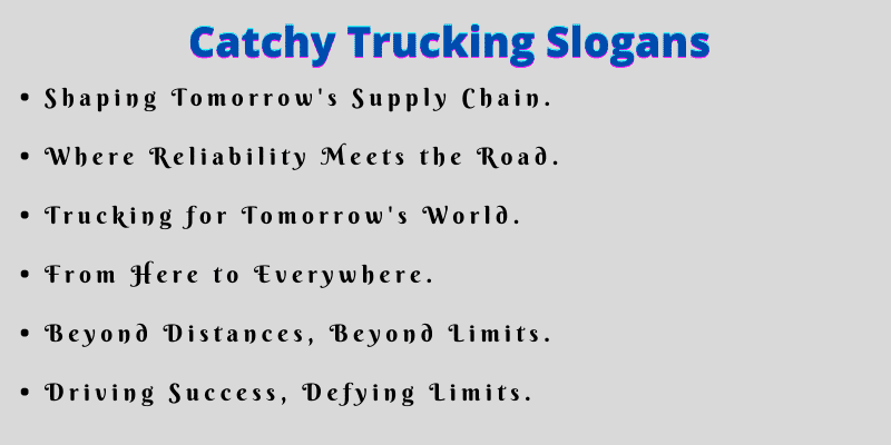 Catchy Trucking Slogans