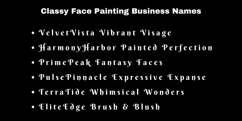 Face Painting Business Names