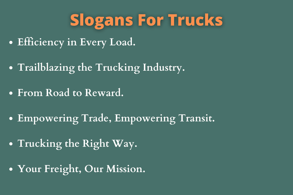 Slogans For Trucks