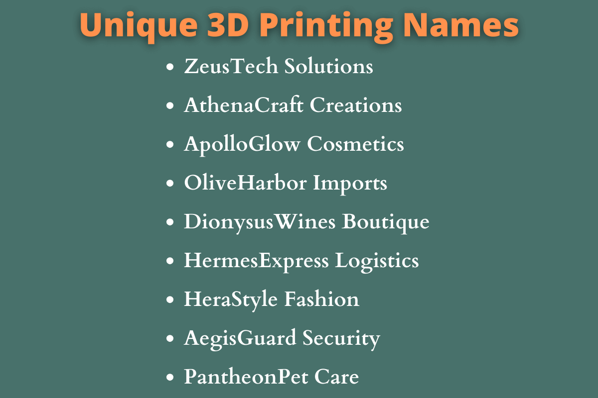 3D Printing Names