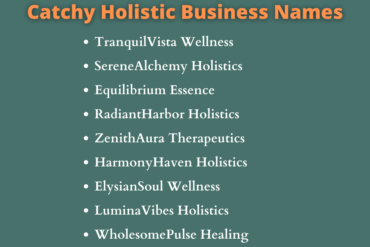 Holistic Business names