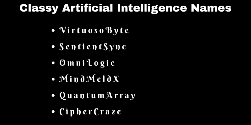 Artificial Intelligence Names