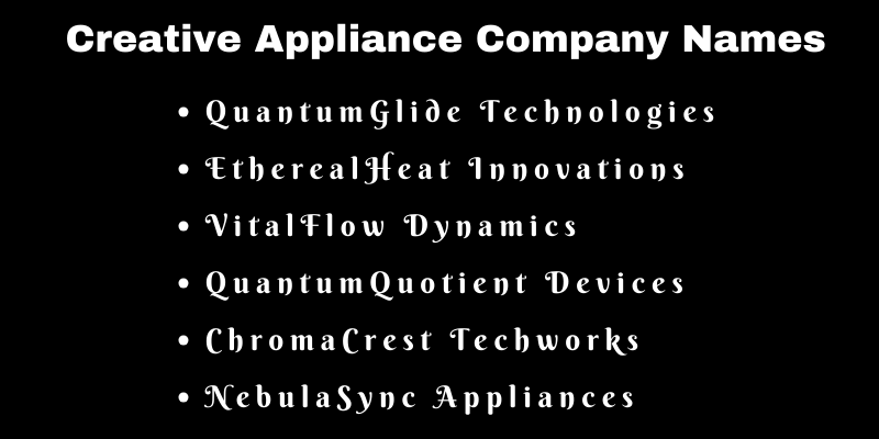 Appliance Company Names