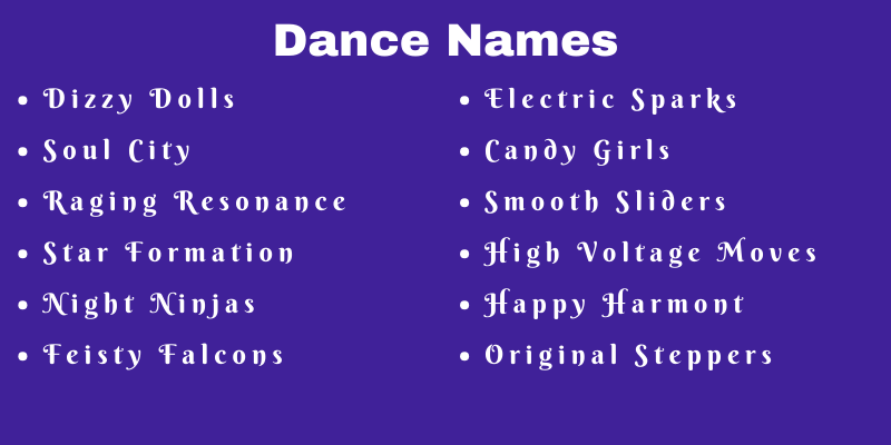 Dance Team Names