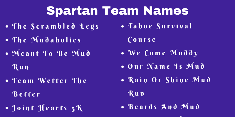 Tough Mudder Team Names