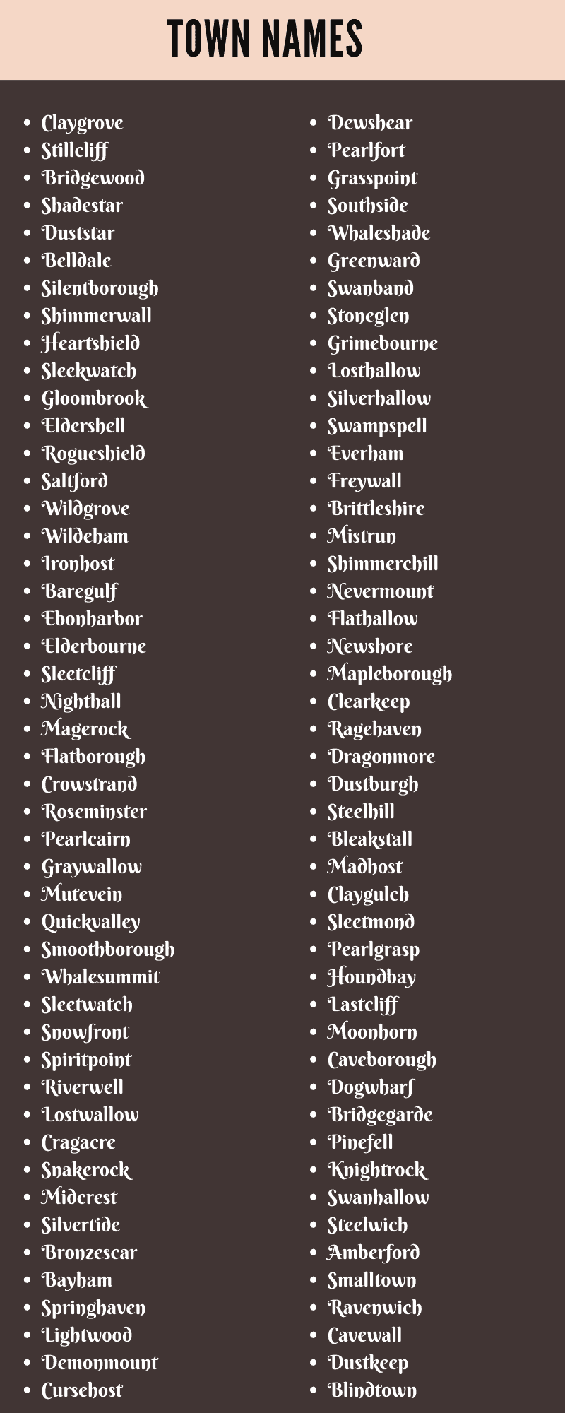 Town Names