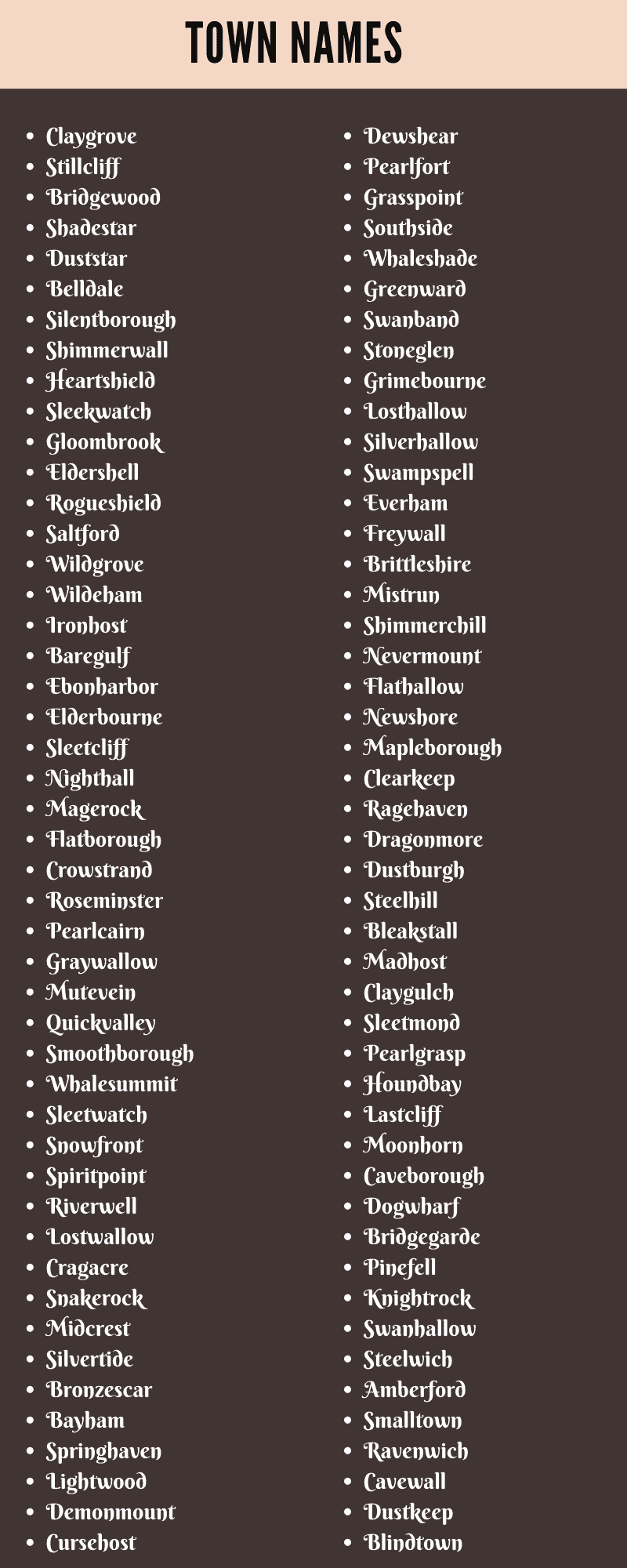 400 Fantasy Town Names To Bring Your World To Life