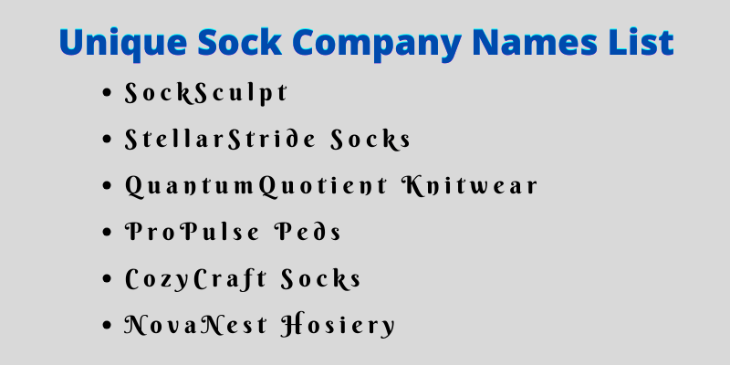 Sock Company Names
