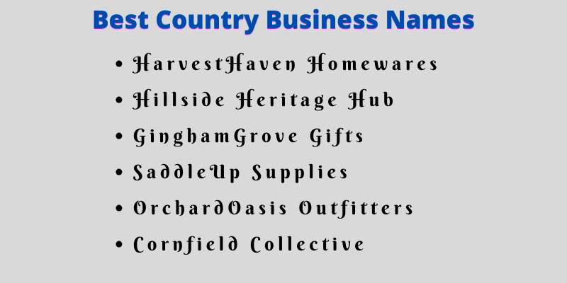 Country Business Names