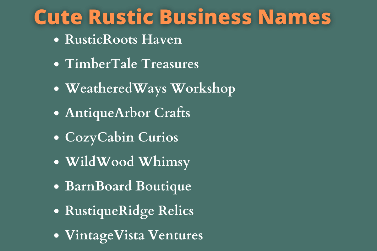 Rustic Business Names