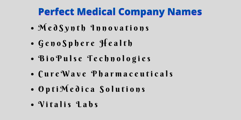 Medical Company Names
