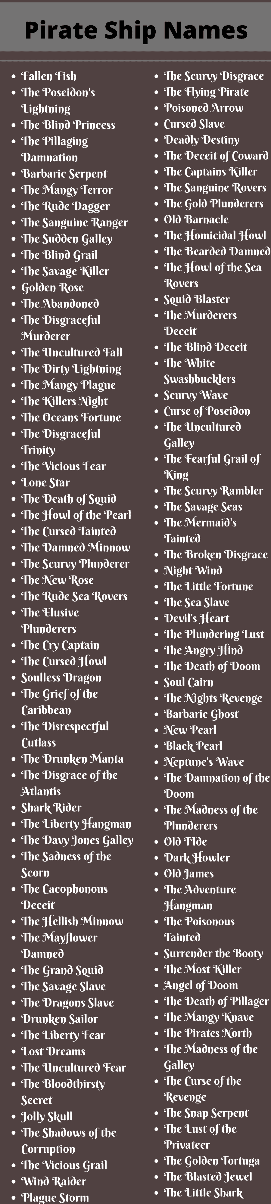 Pirate Ship Names 400 Cool And Funny Pirate Ship Names