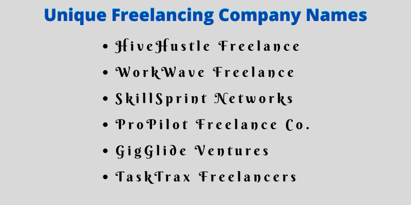 Freelance Business Name