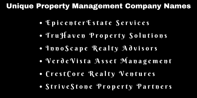 Property Management Company Names