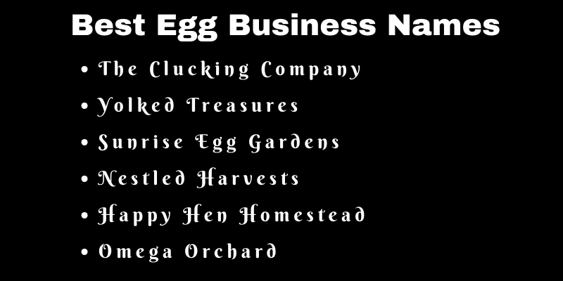 Egg Business Names