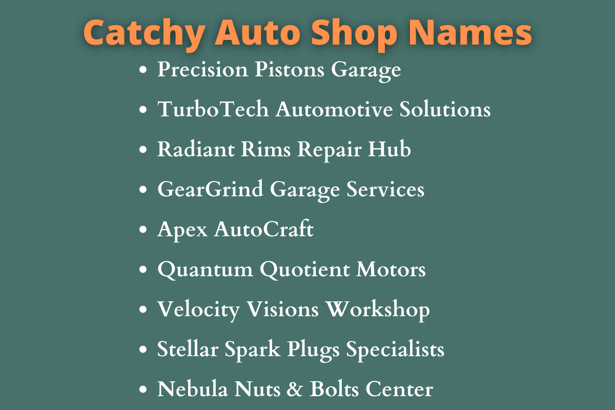 Auto Shop Names