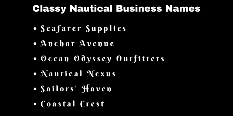 Nautical Business Names