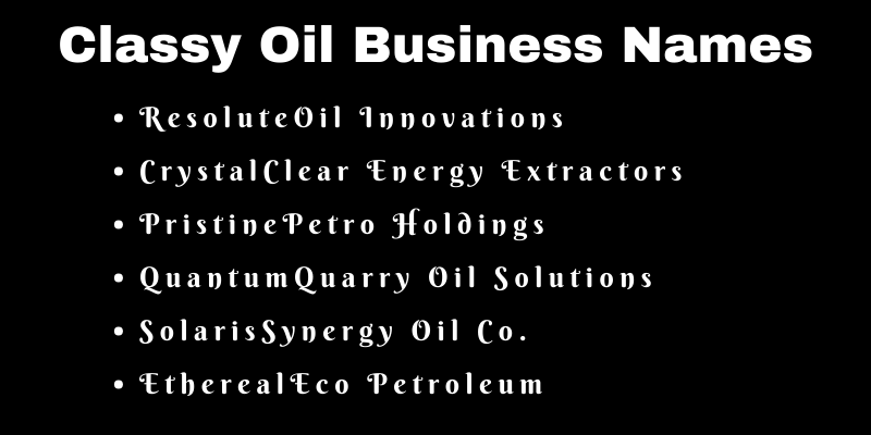 Oil Business Names