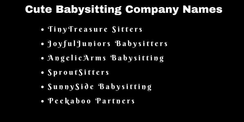Babysitting Company Names