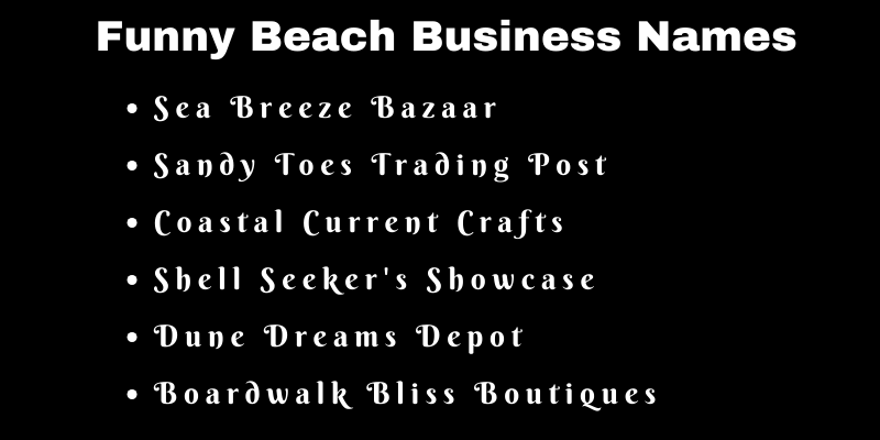 Beach Business Names
