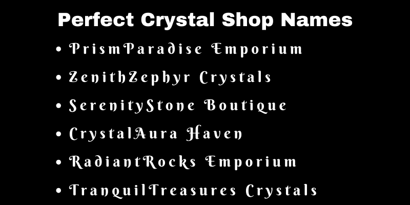Crystal Shop Names
