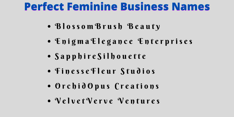 Feminine Business Names