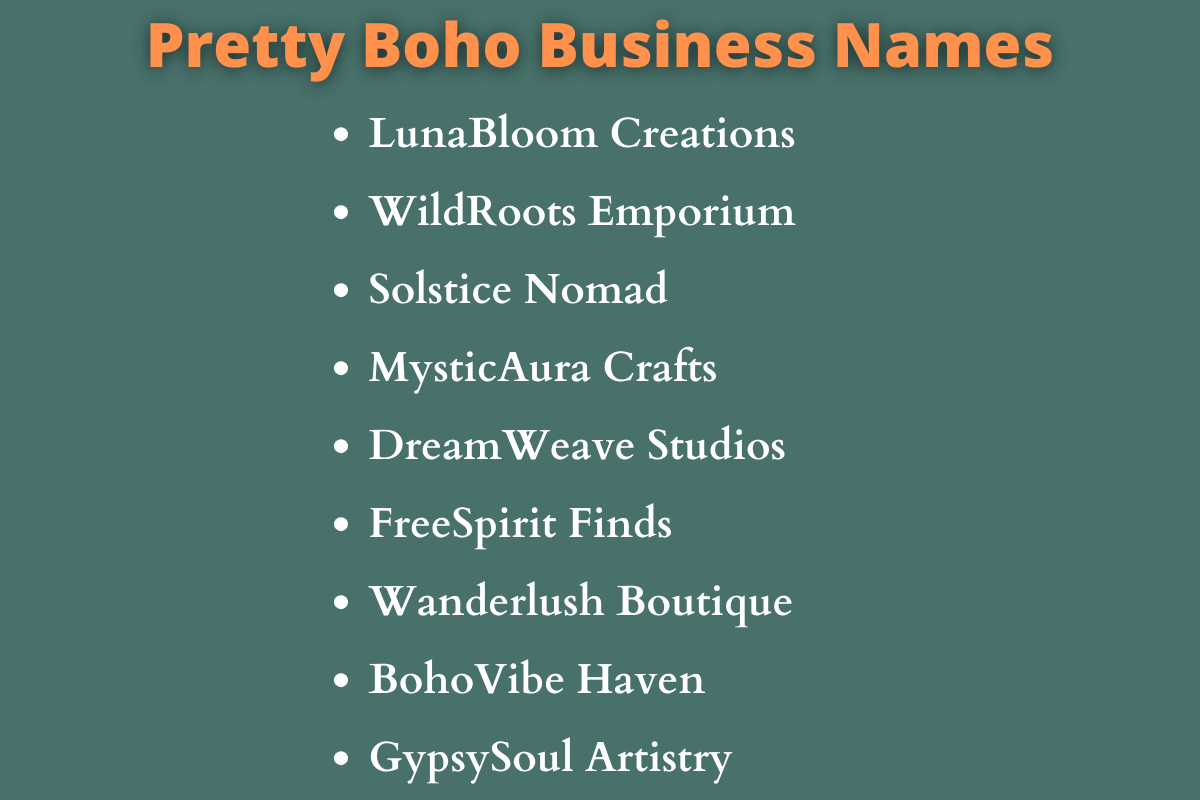 Boho Business Names