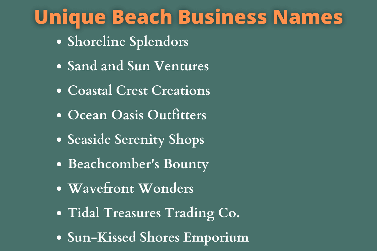 Beach Business Names