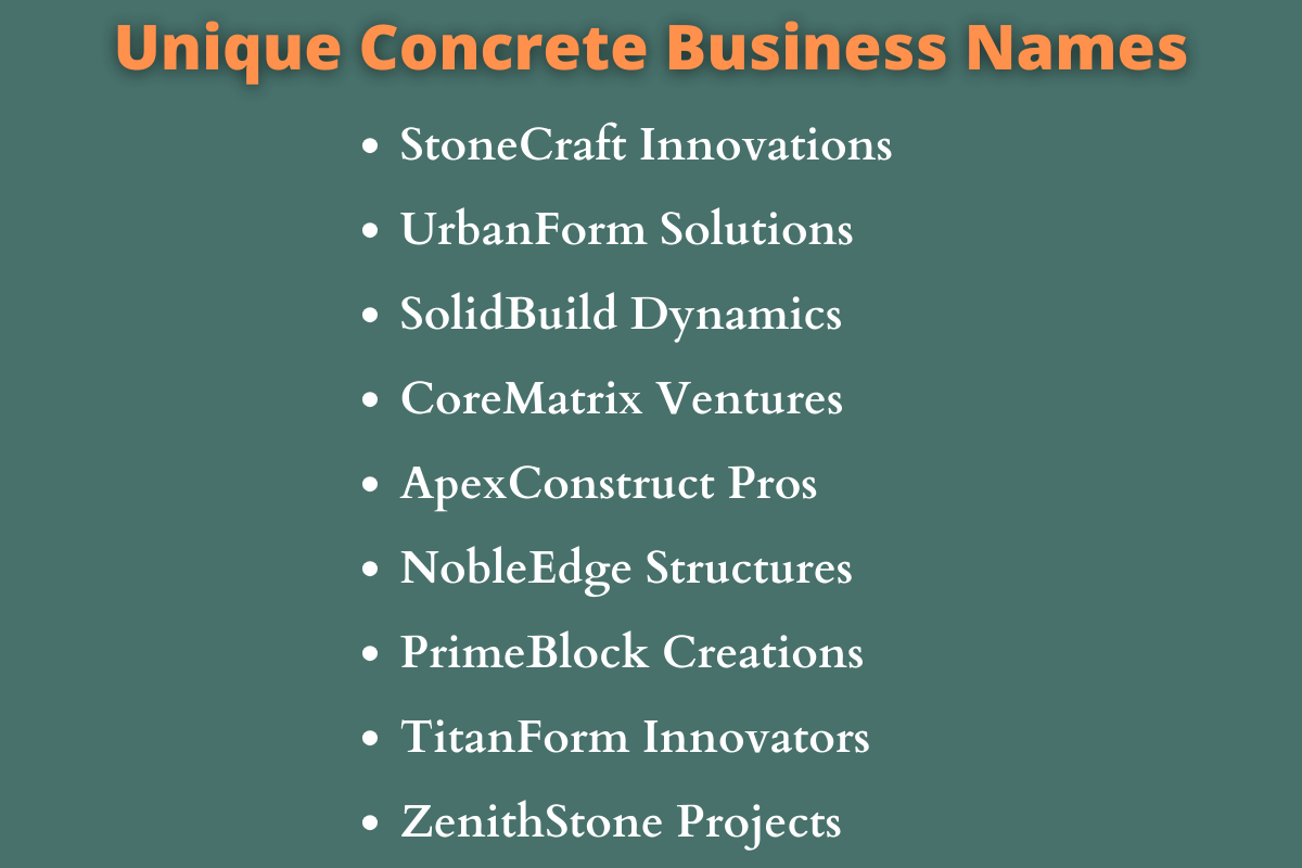 Concrete Business Names