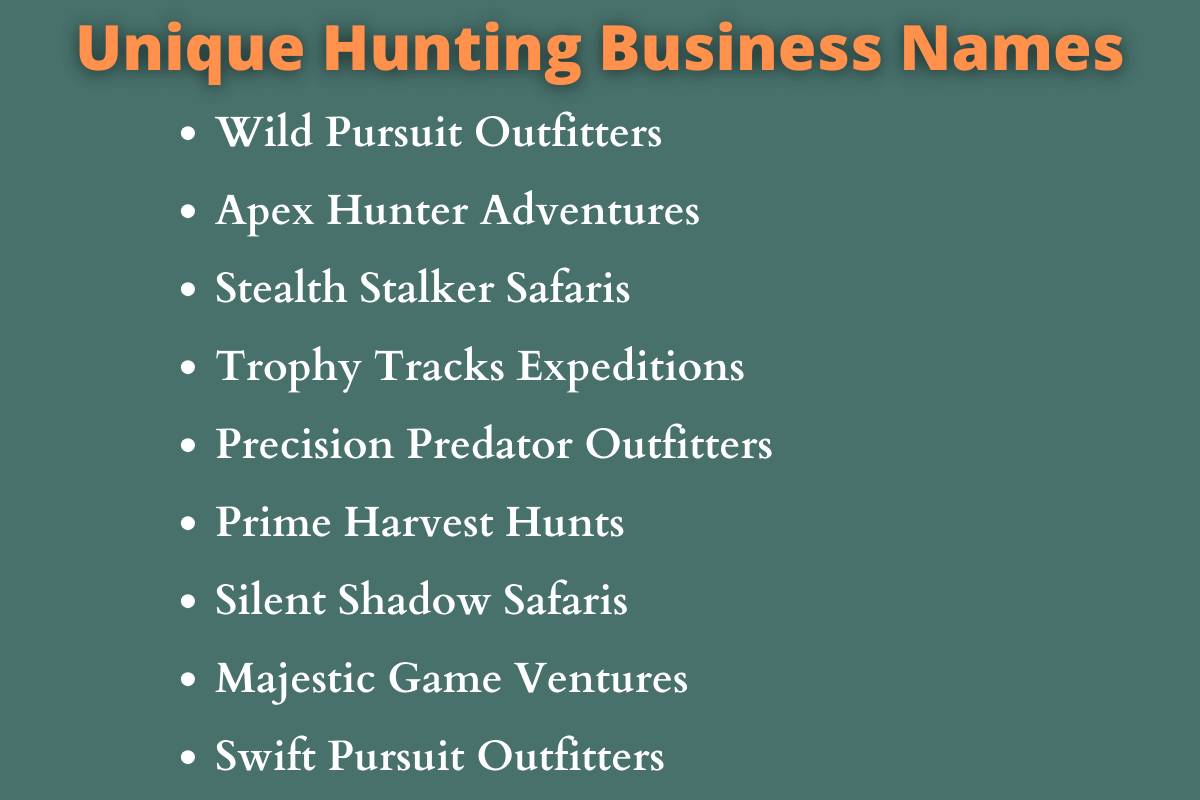 Hunting Business Names