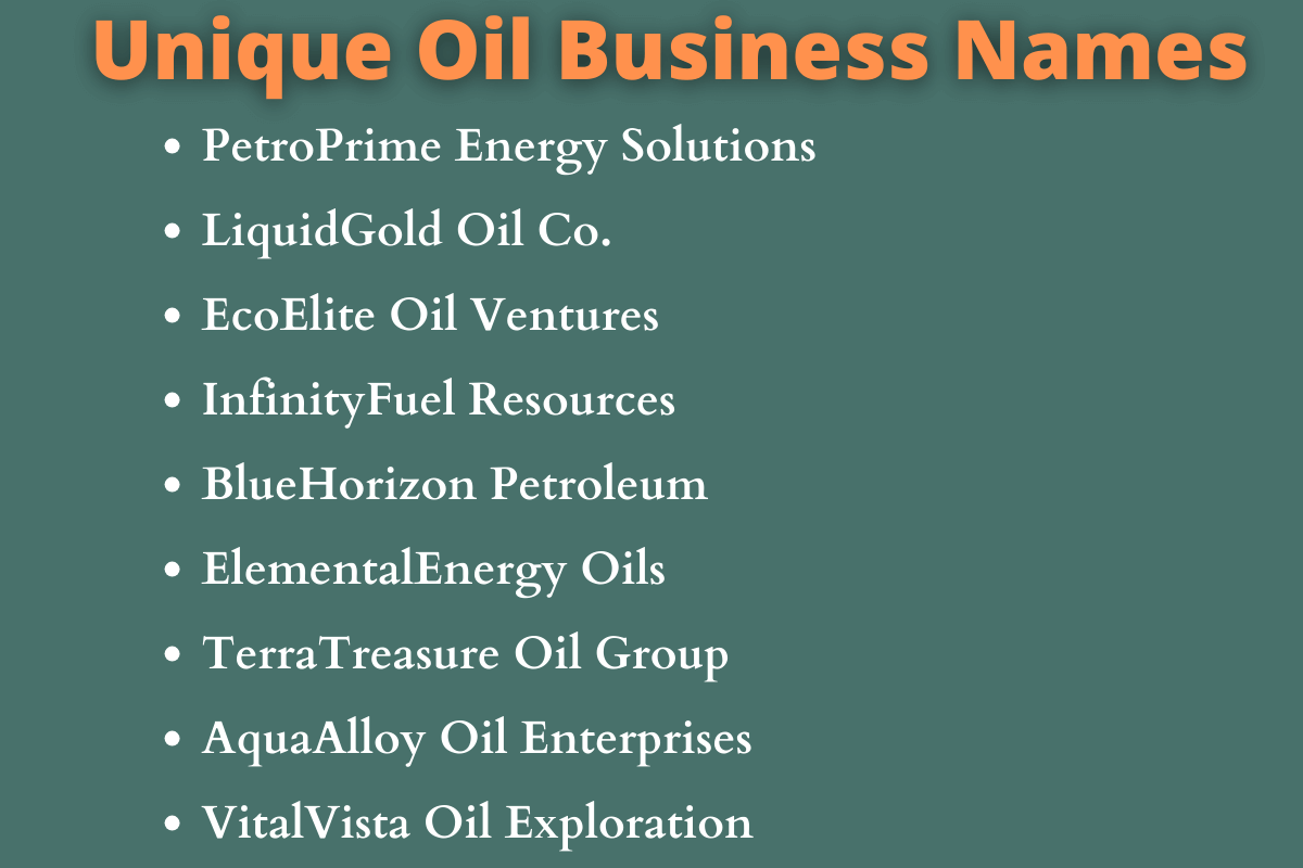 Oil Business Names