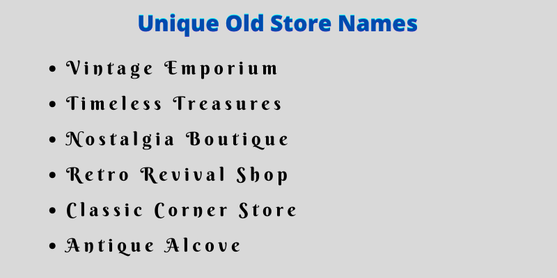 Old Store Names