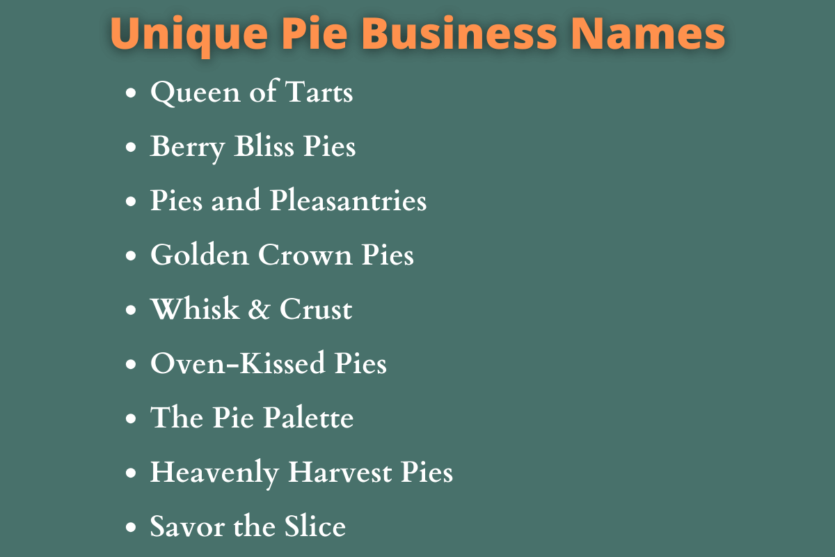 Pie Shop Names