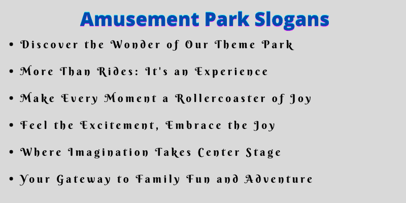 Amusement Park Slogans