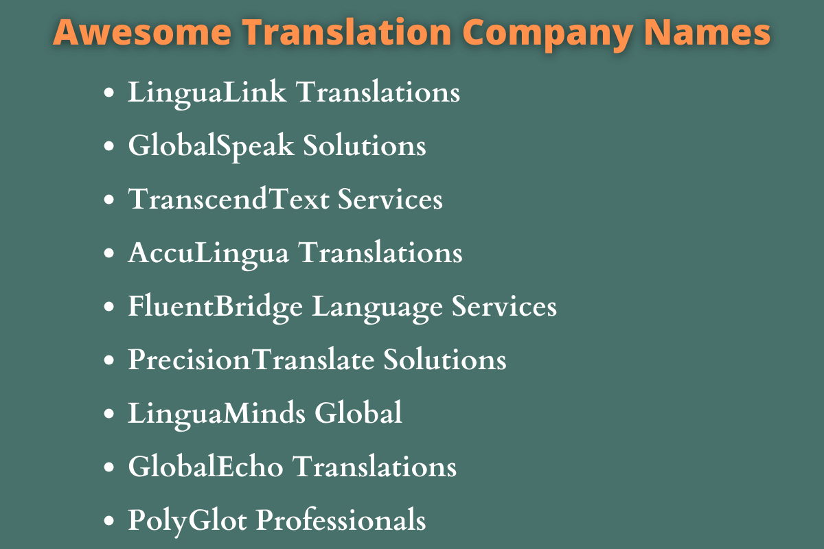 Translation Company Names