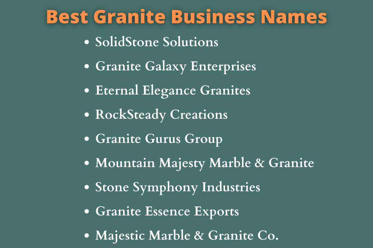 Granite Business Names