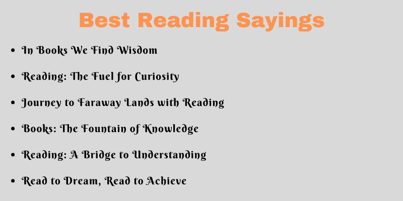 Best Reading Sayings