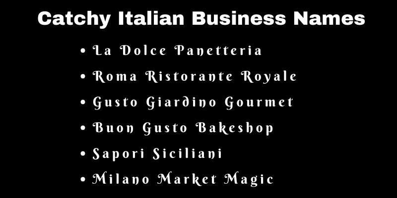 Italian Business Names