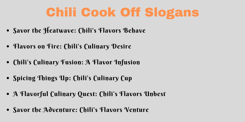 Chili Cook Off Slogans
