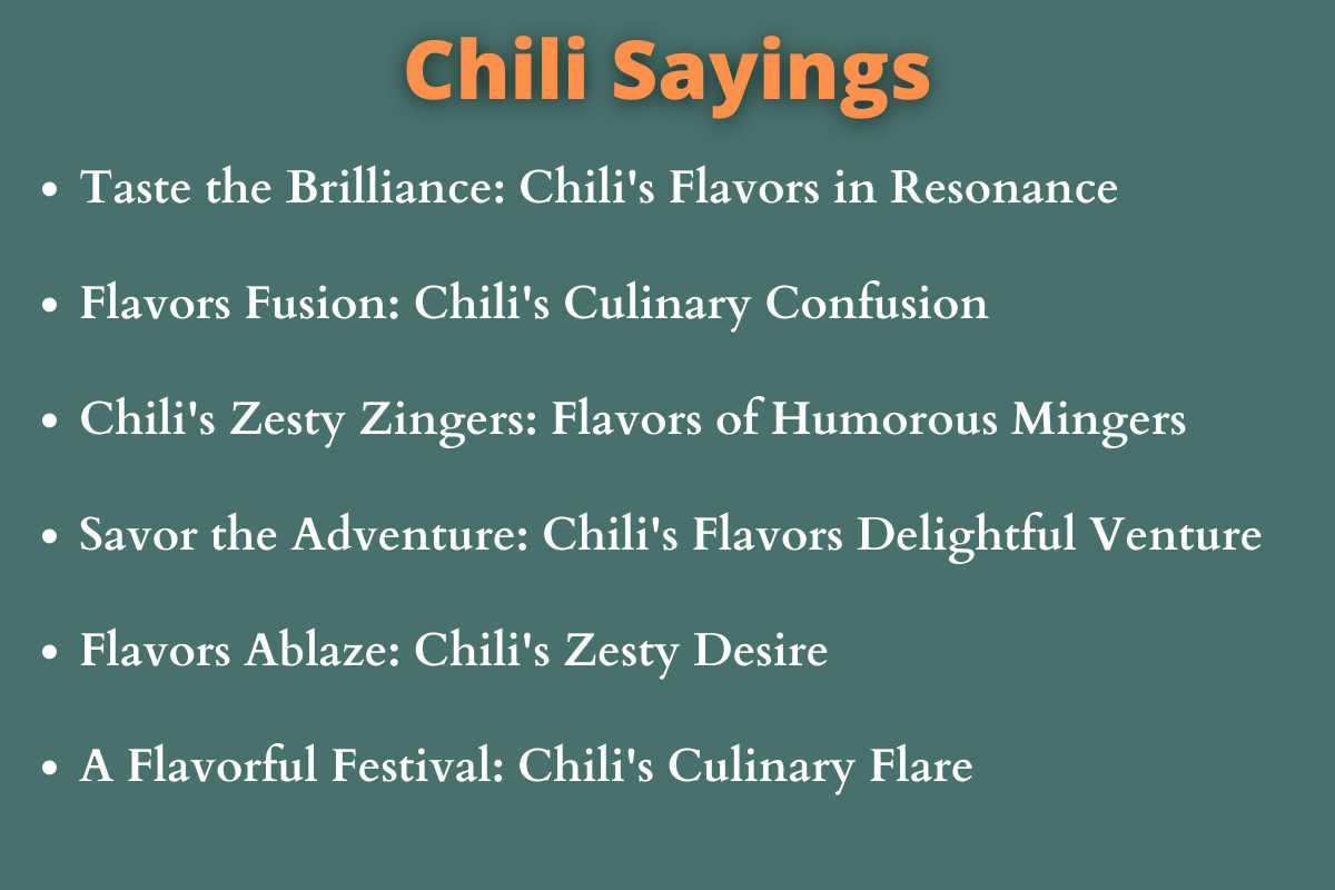 Chili Sayings