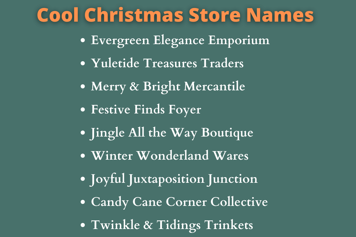Christmas Store Names