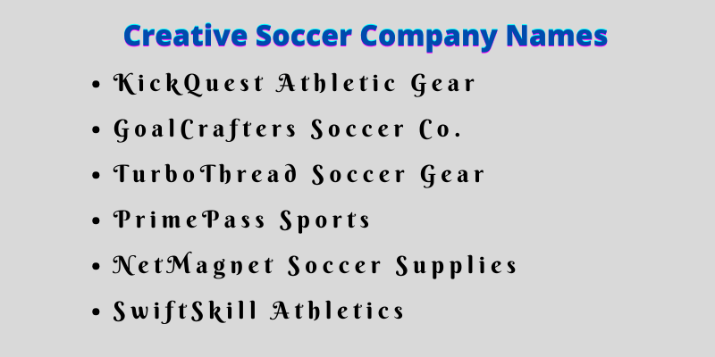 Soccer Company Names