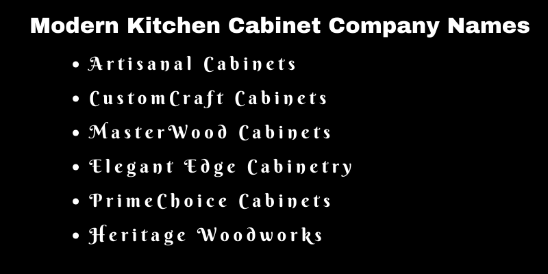 Cabinet Company Names