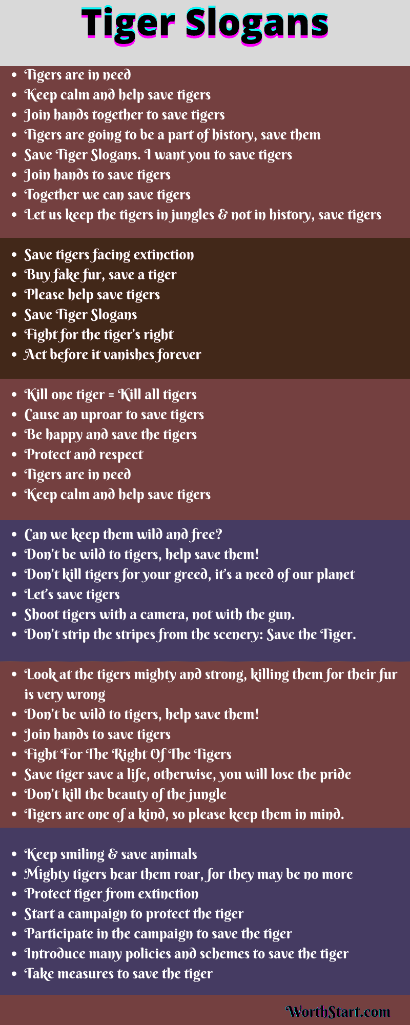 Tiger Slogans