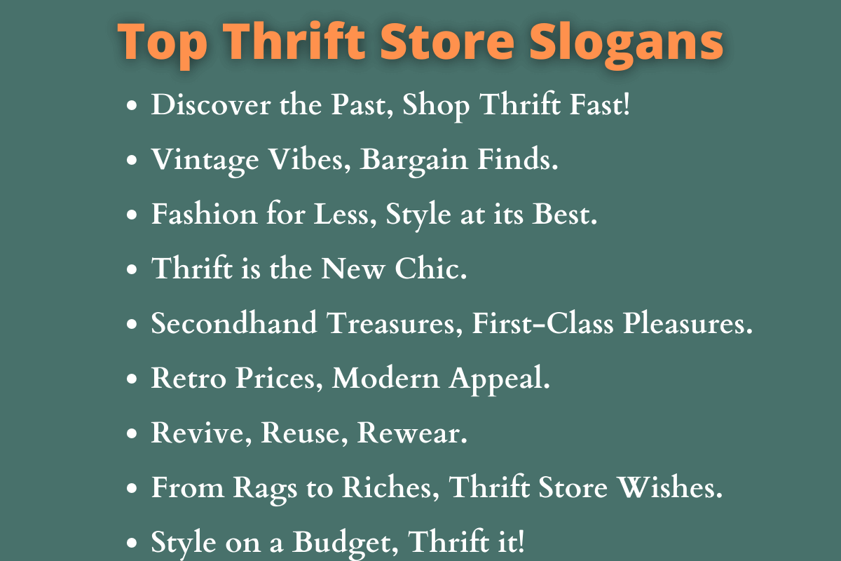Thrift Store Slogans