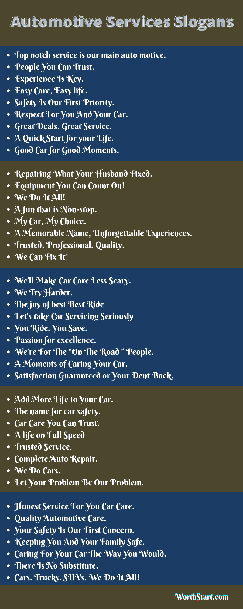 Automotive Services Slogans