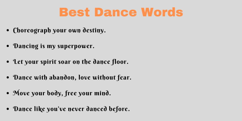 Best Dance Words