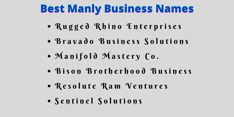 Manly Business Names