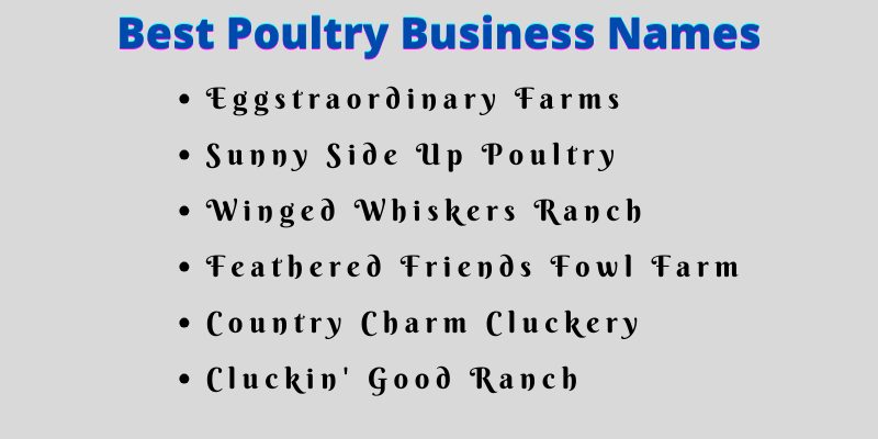 Poultry Business Names